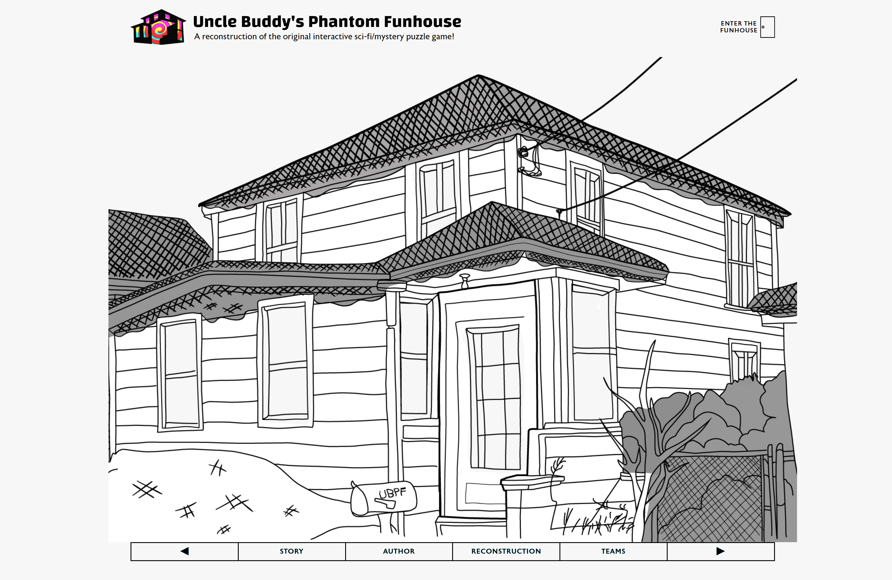 Image of a website for Uncle Buddy's Phantom Funhouse